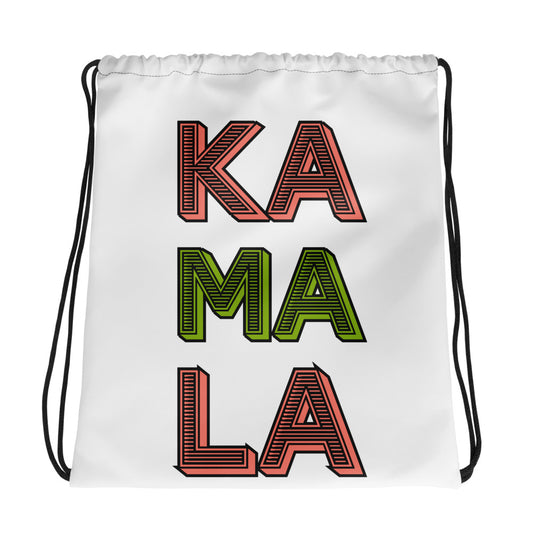 KA MA LA (pink and green) Drawstring bag