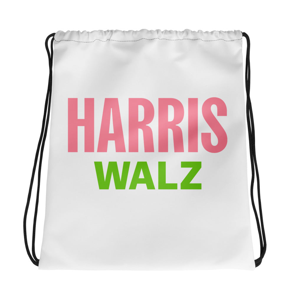 HARRIS WALZ PINK AND GREEN Drawstring bag